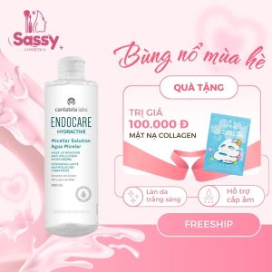 Chai nước tẩy trang Endocare Hydractive Micellar Solution 400ml cho da nhạy cảm, thiết kế nắp bật trong suốt, thương hiệu Cantabria Labs.
