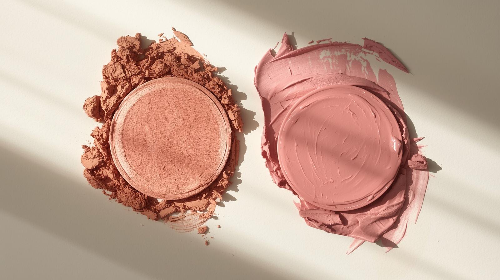 Phấn má hồng dạng bột và kem